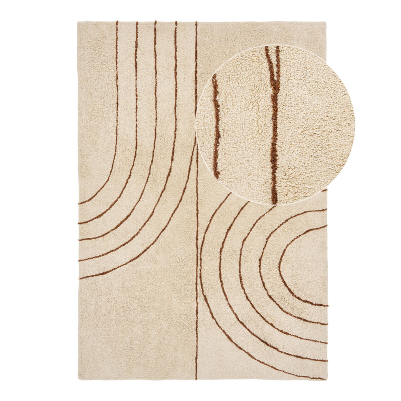 Grand tapis de salon beige graphique 200x300 cm Tampa House Nordic - 3