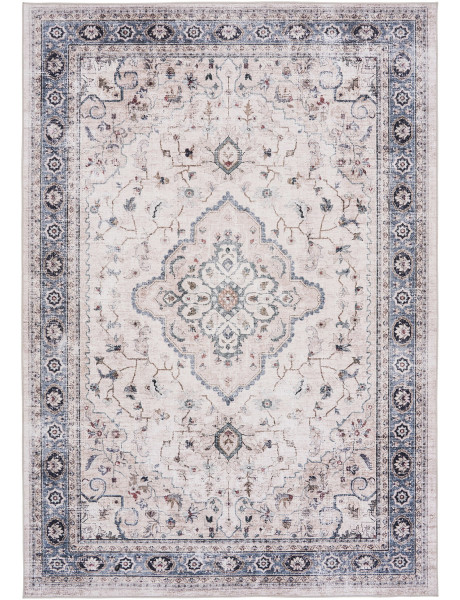 Grand tapis vintage beige bleu chenille 200x300 cm Havana House Nordic - 2