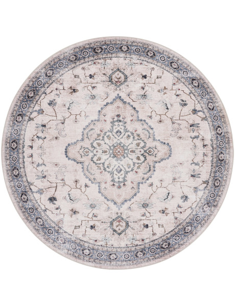 Tapis rond vintage beige bleu chenille Ø200 cm Havana House Nordic - 1