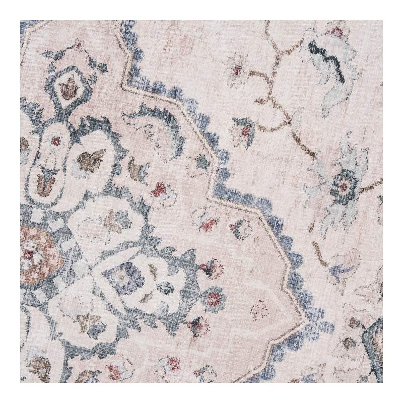 Tapis rond vintage beige bleu chenille Ø200 cm Havana House Nordic - 3