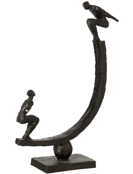 Sculpture équilibre en polyrésine noire 37 cm Veyruna J-Line - 1