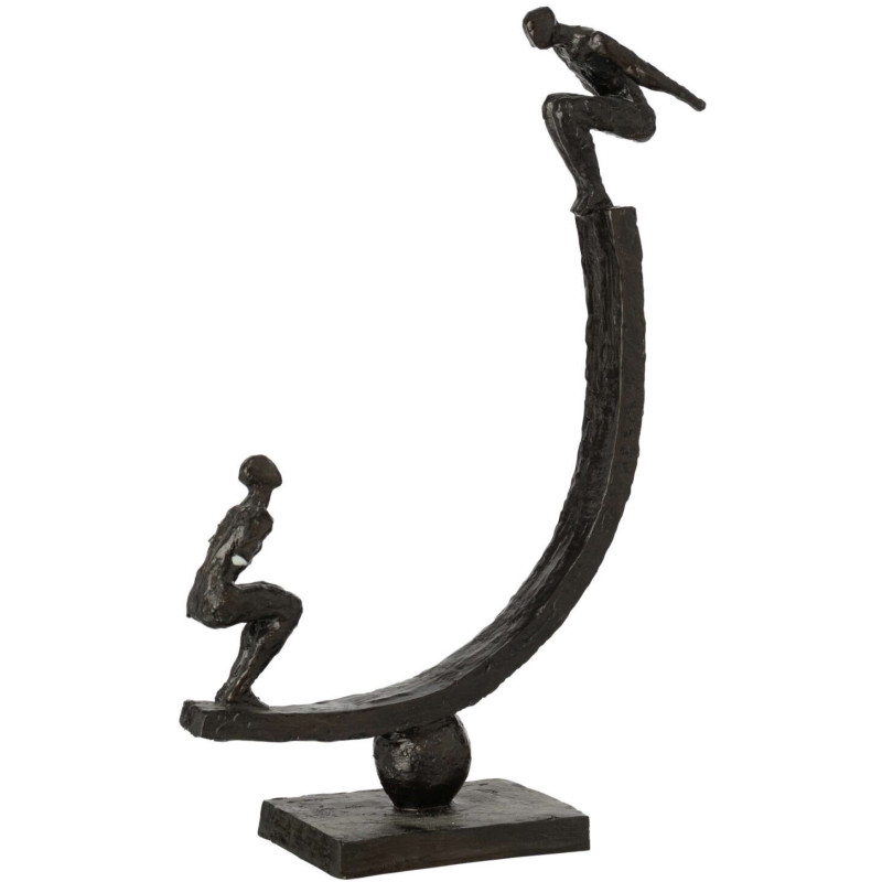 Sculpture équilibre en polyrésine noire 37 cm Veyruna J-Line - 1