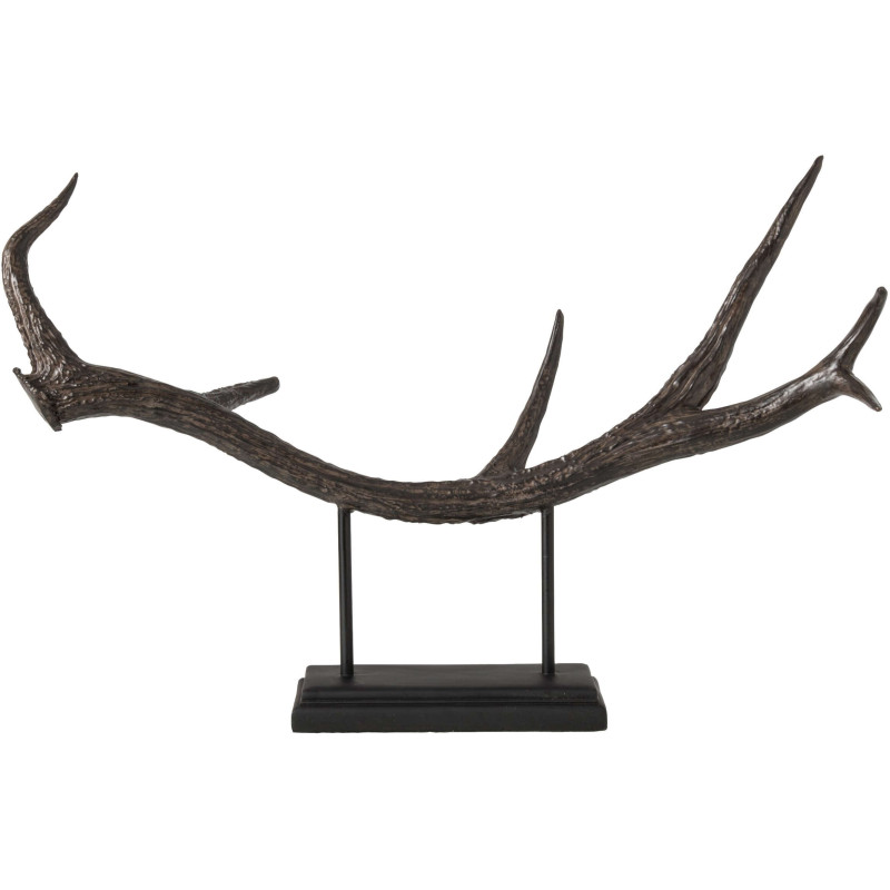Sculpture bois de cerf noire 60 cm Cervalya J-Line - 3