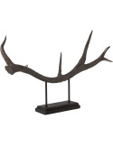 Sculpture bois de cerf noire 60 cm Cervalya