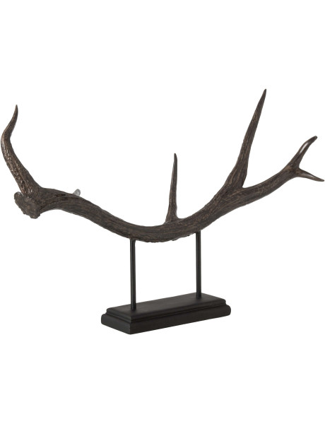 Sculpture bois de cerf noire 60 cm Cervalya J-Line - 1