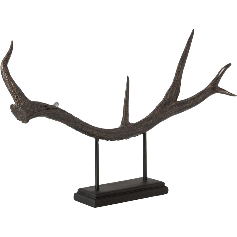 Sculpture bois de cerf noire 60 cm Cervalya J-Line - 1