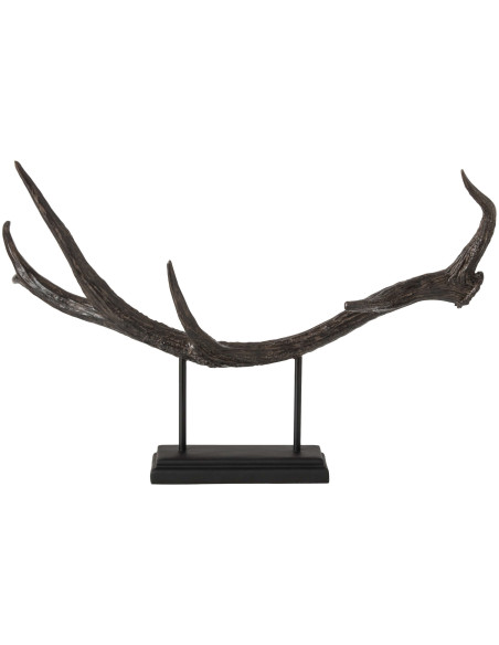 Sculpture bois de cerf noire 60 cm Cervalya J-Line - 4