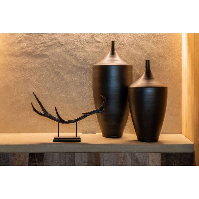 Sculpture bois de cerf noire 60 cm Cervalya J-Line - 2