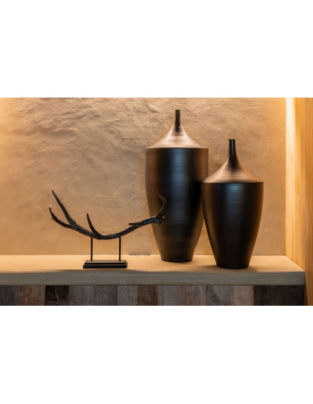 Sculpture bois de cerf noire 60 cm Cervalya J-Line - 2