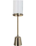 Bougeoir photophore sur pied doré verre transparent 59 cm Epernay