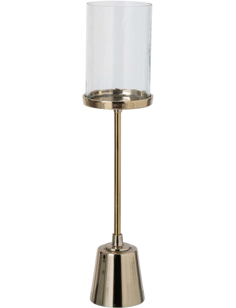 Bougeoir photophore sur pied doré verre transparent 59 cm Epernay J-Line - 1
