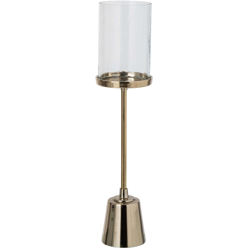 Bougeoir photophore sur pied doré verre transparent 59 cm Epernay J-Line - 1
