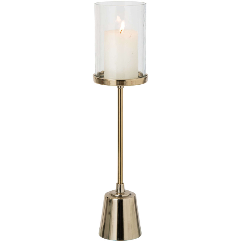 Bougeoir photophore sur pied doré verre transparent 59 cm Epernay J-Line - 3