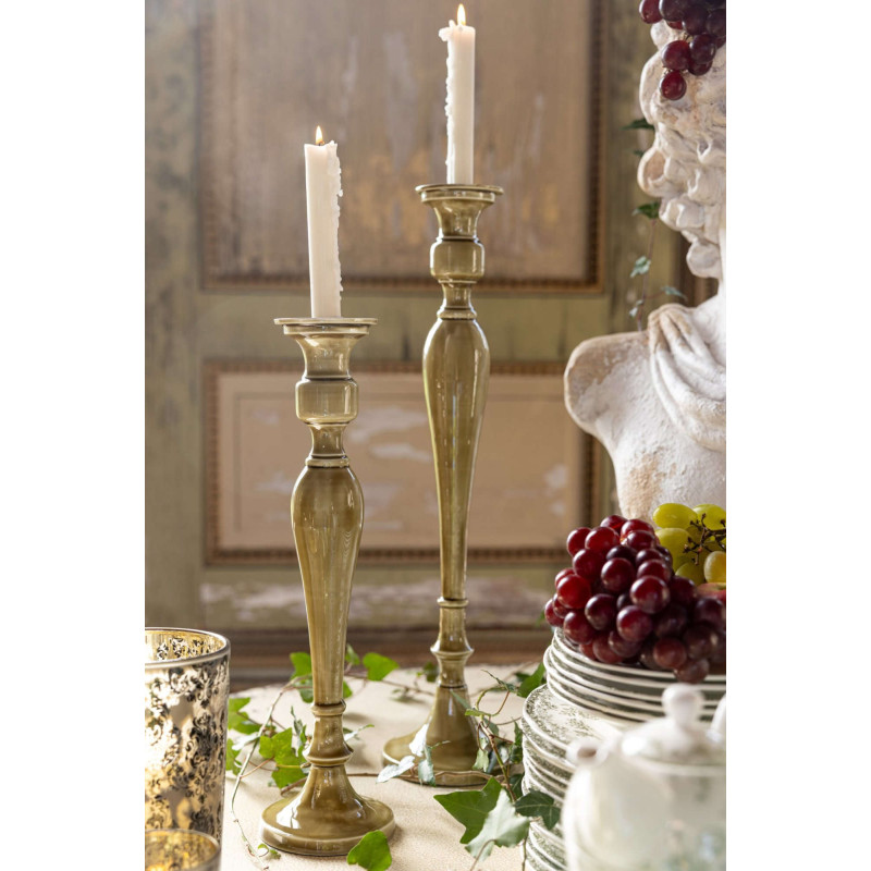 Bougeoir en aluminium vert olive 42 cm Sermoneta J-Line - 2
