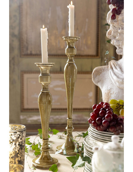 Bougeoir en aluminium vert olive 42 cm Sermoneta J-Line - 2