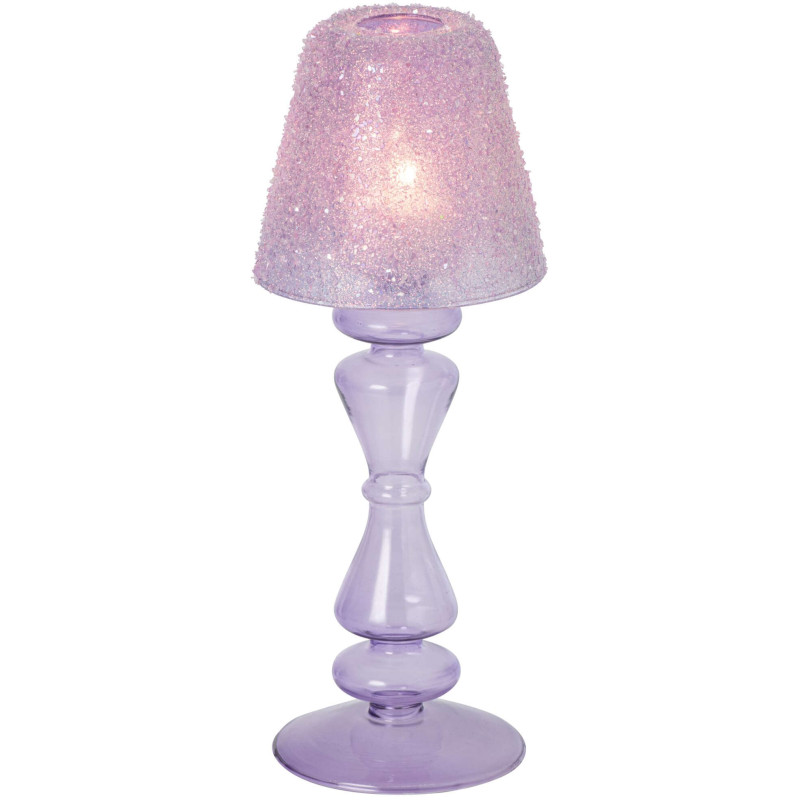 Photophore sur pied en verre lilas givré 26,2 cm Opherya J-Line - 2
