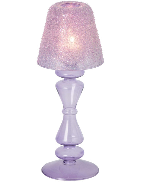Photophore sur pied en verre lilas givré 26,2 cm Opherya J-Line - 2