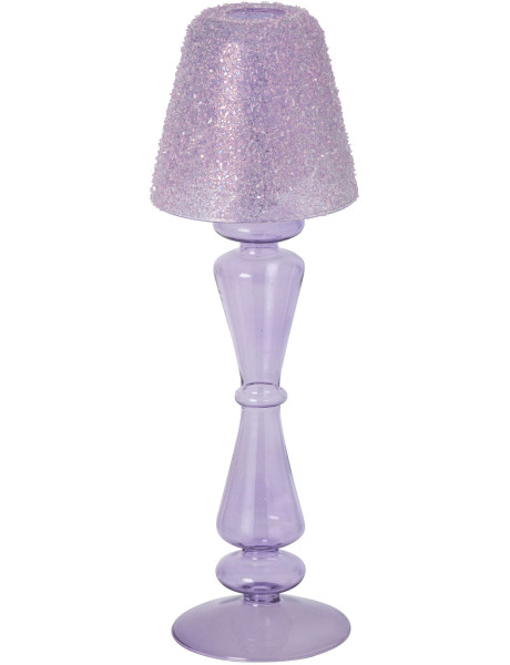 Photophore sur pied en verre lilas givré 31,5 cm Opherya J-Line - 1