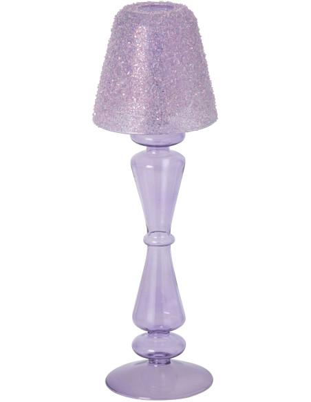 Photophore sur pied en verre lilas givré 31,5 cm Opherya J-Line - 1