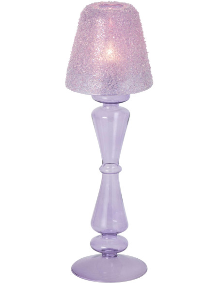 Photophore sur pied en verre lilas givré 31,5 cm Opherya J-Line - 2