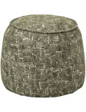 Pouf d’appoint tissu vert kaki 40x50x40 cm Tramora