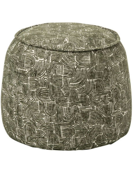 Pouf d’appoint tissu vert kaki 40x50x40 cm Tramora J-Line - 1