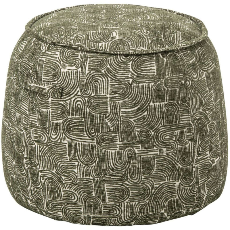 Pouf d’appoint tissu vert kaki 40x50x40 cm Tramora J-Line - 1