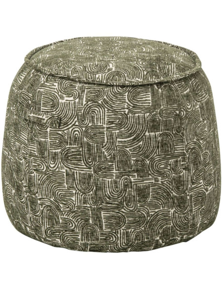 Pouf d’appoint tissu vert kaki 40x50x40 cm Tramora J-Line - 1