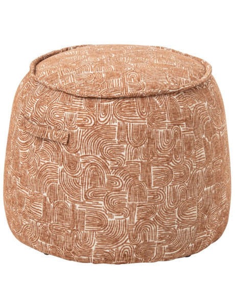Pouf d’appoint tissu terracotta 40x50x40 cm Tramora J-Line - 1