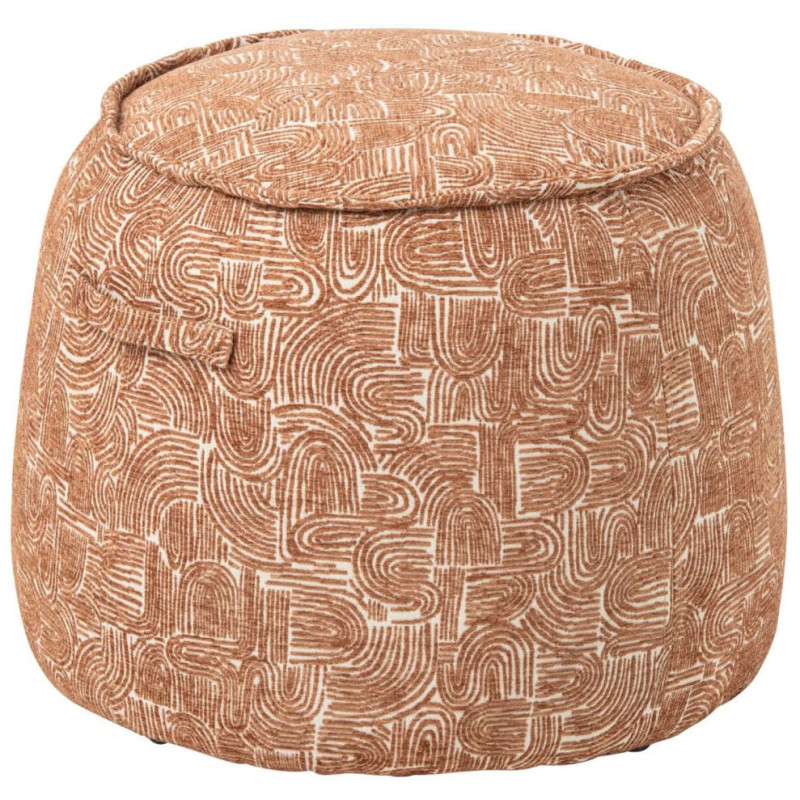 Pouf d’appoint tissu terracotta 40x50x40 cm Tramora J-Line - 1