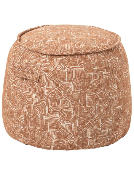 Pouf d’appoint tissu terracotta 40x50x40 cm Tramora J-Line - 1