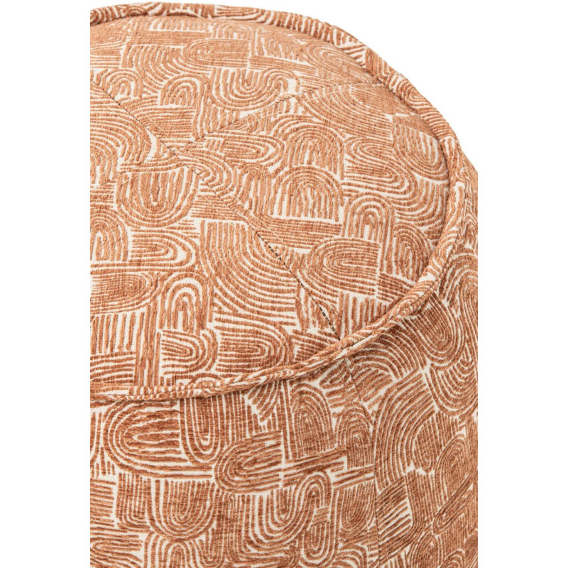 Pouf d’appoint tissu terracotta 40x50x40 cm Tramora J-Line - 2