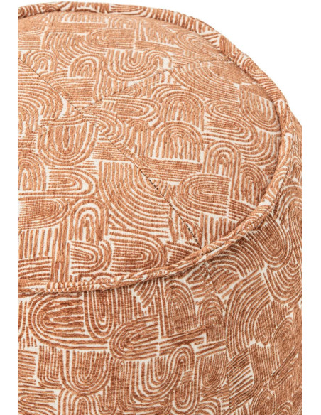 Pouf d’appoint tissu terracotta 40x50x40 cm Tramora J-Line - 2