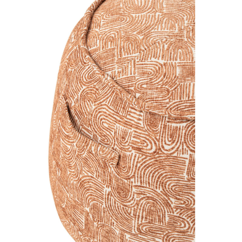 Pouf d’appoint tissu terracotta 40x50x40 cm Tramora J-Line - 3