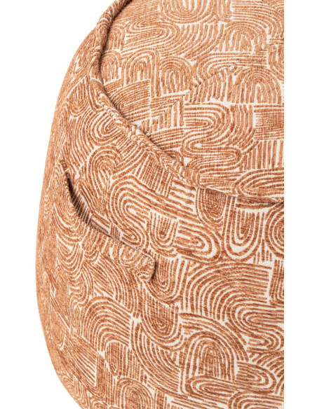 Pouf d’appoint tissu terracotta 40x50x40 cm Tramora J-Line - 3
