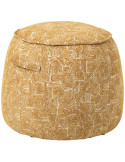 Pouf d’appoint tissu jaune moutarde 40x50x40 cm Tramora