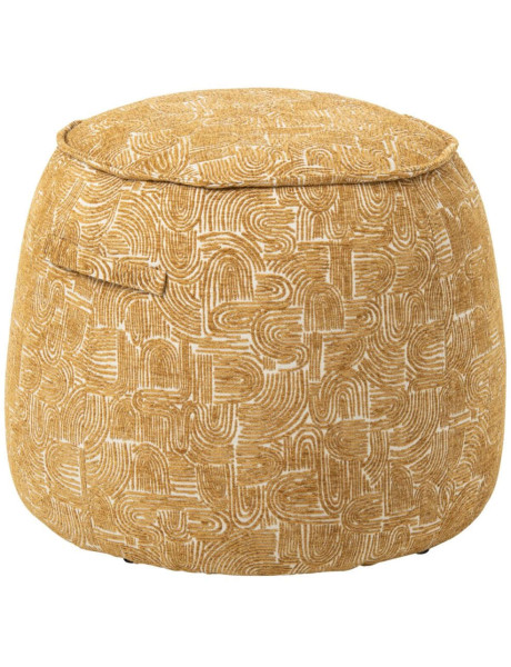 Pouf d’appoint tissu jaune moutarde 40x50x40 cm Tramora J-Line - 1