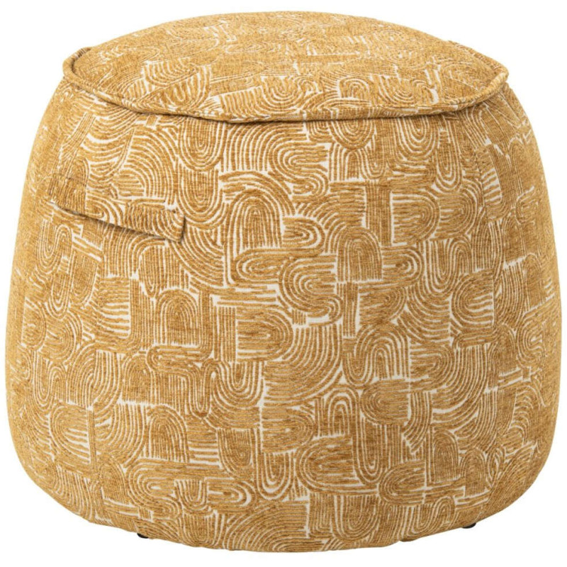 Pouf d’appoint tissu jaune moutarde 40x50x40 cm Tramora J-Line - 1