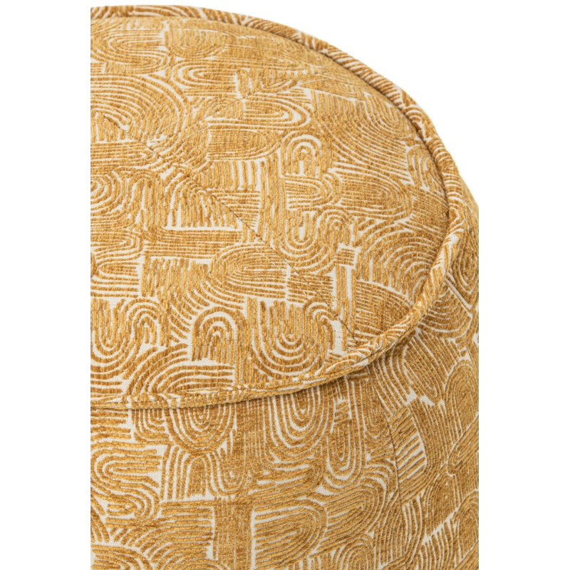 Pouf d’appoint tissu jaune moutarde 40x50x40 cm Tramora J-Line - 2