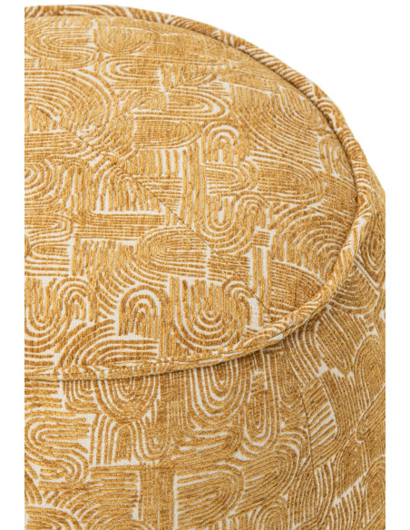 Pouf d’appoint tissu jaune moutarde 40x50x40 cm Tramora J-Line - 2