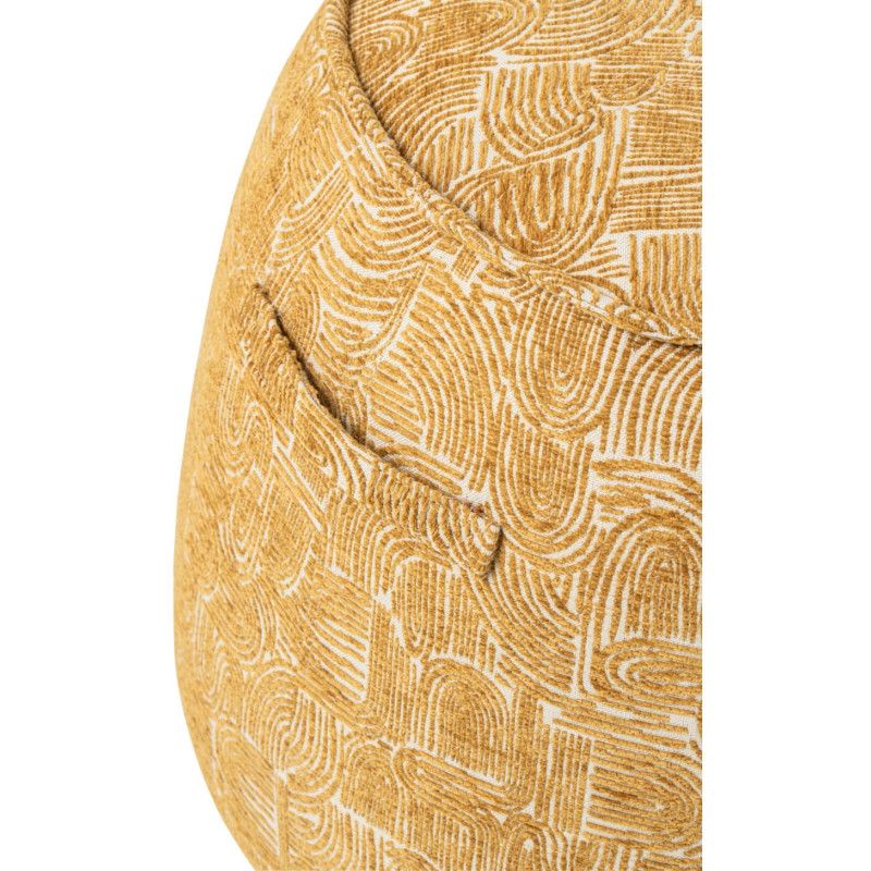 Pouf d’appoint tissu jaune moutarde 40x50x40 cm Tramora J-Line - 3
