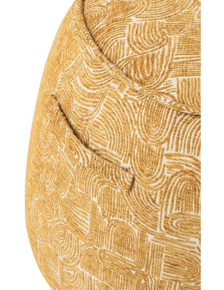 Pouf d’appoint tissu jaune moutarde 40x50x40 cm Tramora J-Line - 3