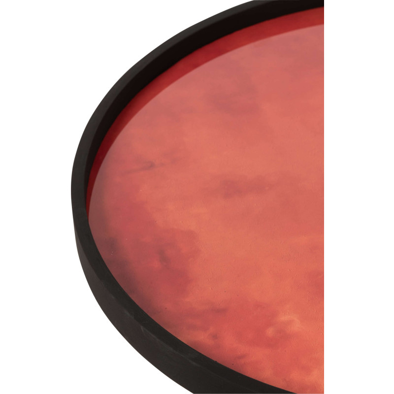 Tables gigognes rondes orange fuchsia lilas bois noir colorées 60 cm Rovella J-Line - 4