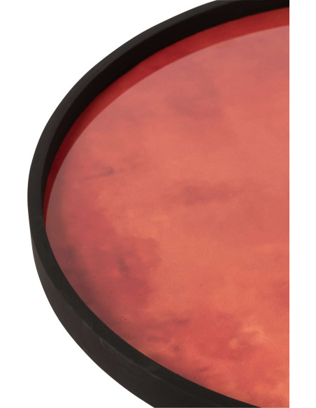 Tables gigognes rondes orange fuchsia lilas bois noir colorées 60 cm Rovella J-Line - 4