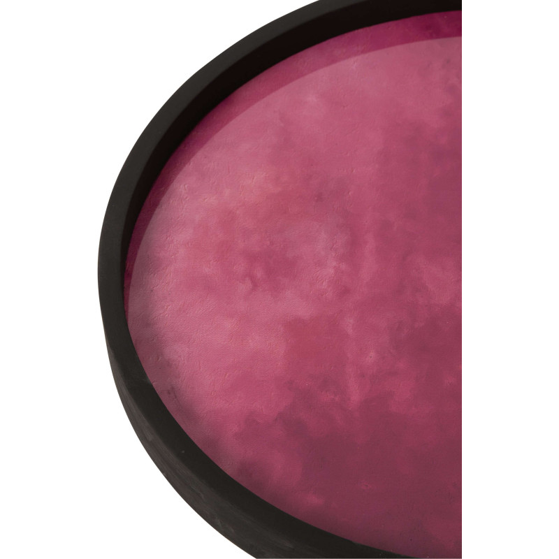 Tables gigognes rondes orange fuchsia lilas bois noir colorées 60 cm Rovella J-Line - 6