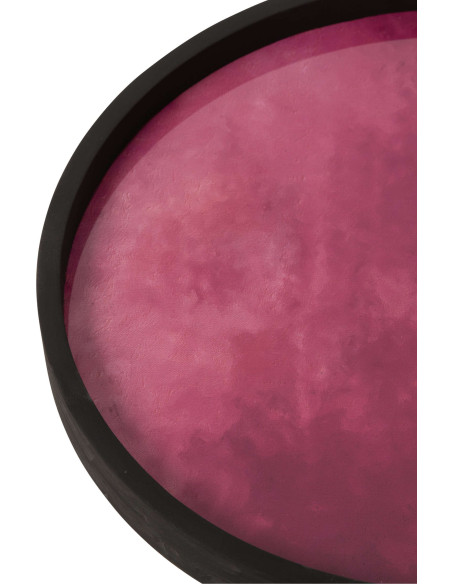Tables gigognes rondes orange fuchsia lilas bois noir colorées 60 cm Rovella J-Line - 6