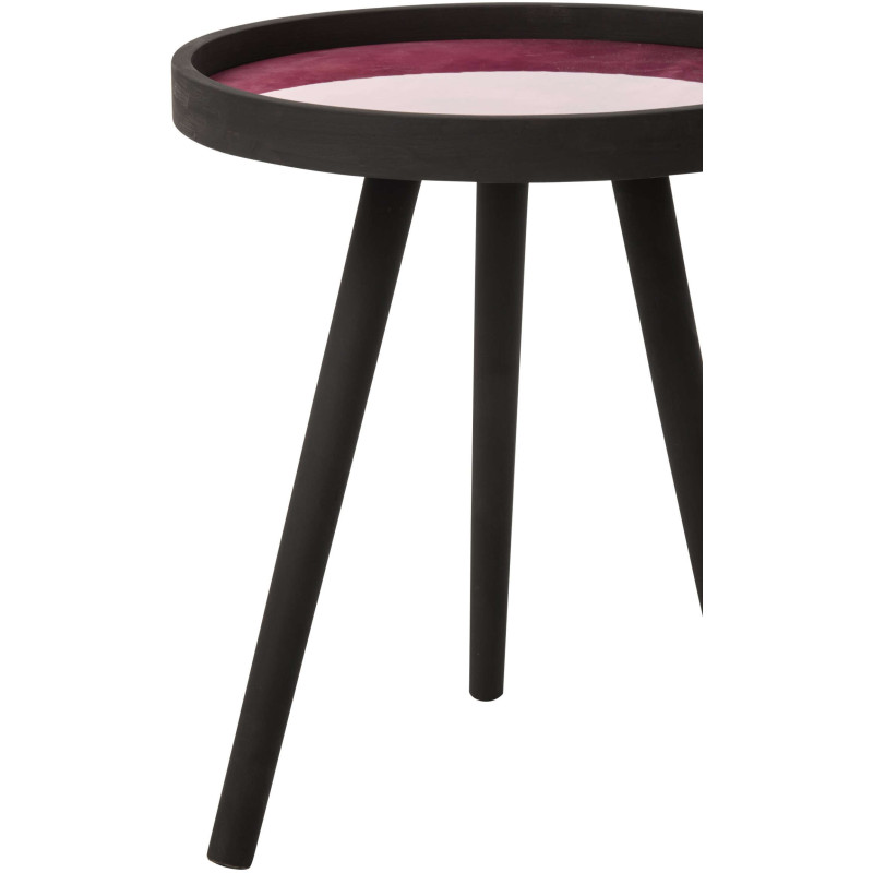 Tables gigognes rondes orange fuchsia lilas bois noir colorées 60 cm Rovella J-Line - 7