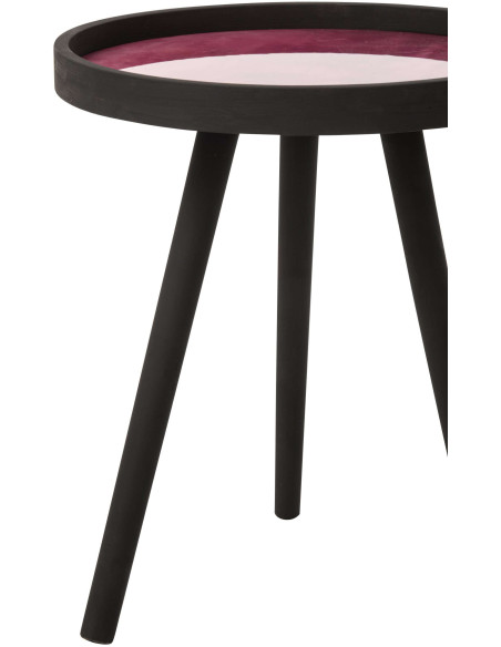 Tables gigognes rondes orange fuchsia lilas bois noir colorées 60 cm Rovella J-Line - 7