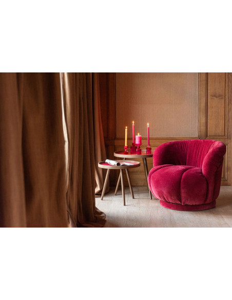 Tables gigognes rondes orange fuchsia lilas bois noir colorées 60 cm Rovella J-Line - 9