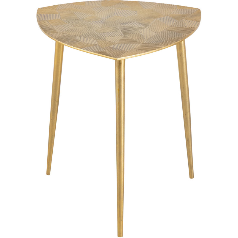 Table d’appoint aluminium doré triangulaire 45 cm Noryava Histoires Singulières - 1